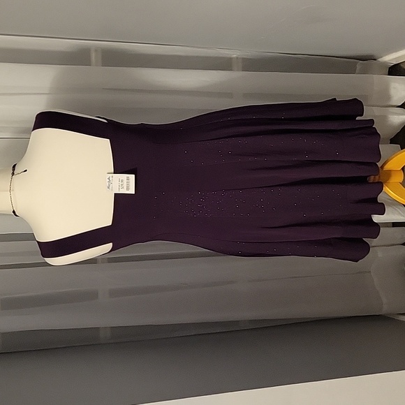 Sparkly Plum Colored R&M Richard's Dress and Bolero Jacket - Picture 4 of 8